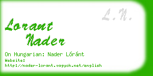 lorant nader business card